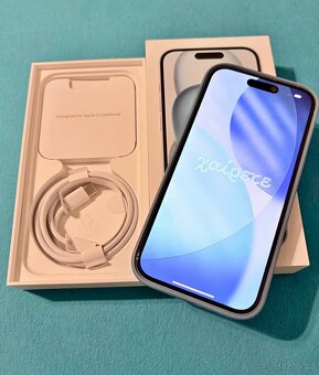 iPhone 15 Blue BATERIE 100% TOP - 4