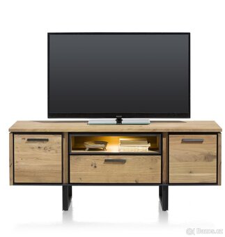 TV dřevěný stolek Tokyo – masiv, LED, 150 cm - 4