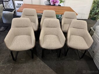 NOVÝ Luxusní jídelní set Masivní stůl se 6 křeslami - 4