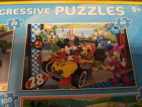 4x Puzzle Mickey and Roadster racers - 4
