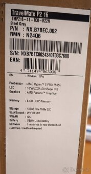 Notebook Acer TravelMate P2 16 - záruka, stáří jen 3 měsíce - 4