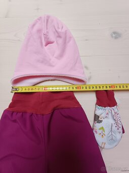 Softshellové kalhoty, rukavice, čepice vel 92 - 4