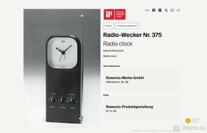 Sběratelské rádio Rowenta Radio-clock 1980 západní Německo - 4