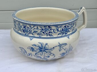 Velká fajánsová nádoba nočník Clematis plamének Francie, 19. - 4