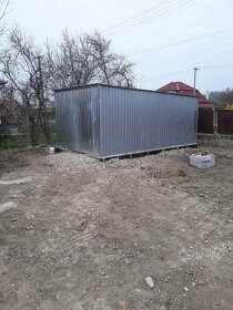 Nová plechová garáž 3x5, 6x5m, 2 třída, stavební buňka, skla - 4