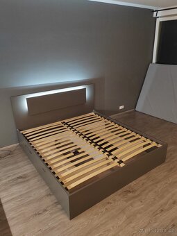Postel s LED osvětlením FINO - grafitová, 180x200 cm - 4