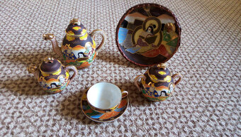 Starožitný čajový servis SATSUMA DRAGONWARE - 4