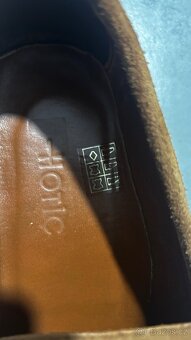 Hnědé semišové mokasíny z pravé kůže - 4