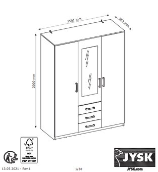 Šatní skříň VELLERUP 151x200 cm - 4