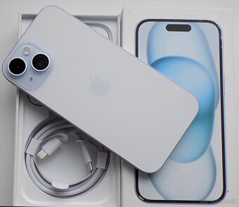 iPhone 15 Blue BATERIE 100% TOP - 4