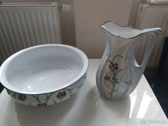 Secesni, ručně malovaná mycí souprava - 4