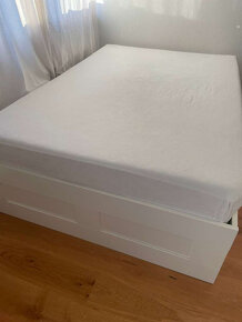 Ikea Brimnes postel bílá 140cm rošt matrace - 4
