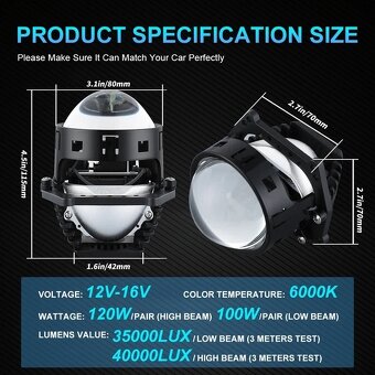 Bi-led čočky 3.0" 30000lm - 4