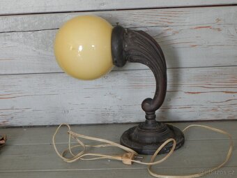 Stará secesní mosazná nástěnná lampa - 4