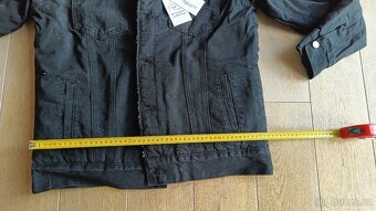 Jeansová vyteplená černá bunda XL - 4