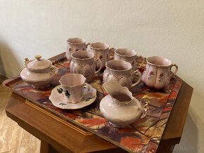 Zlacený růžový porcelán - 4