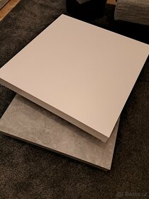 Konferenční stolek  - bílá/beton - 4