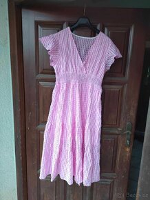 Letní růžové saty L /XL - 4