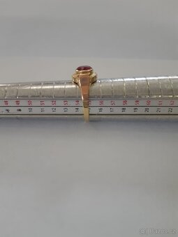 Zlatý prsten s růžovým kamenem - 4