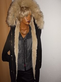 PŘEKRÁSNÁ DÁMSKÁ BUNDA /PARKA BOHATY KOŽÍŠEK 100STAV - 4