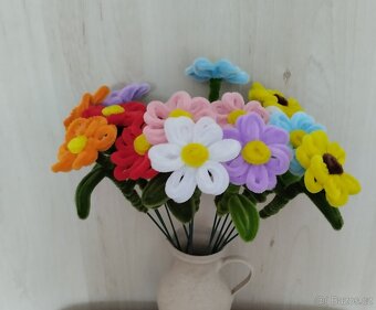 Květina, květiny,kytky, kytičky z modelovacích drátků. - 4