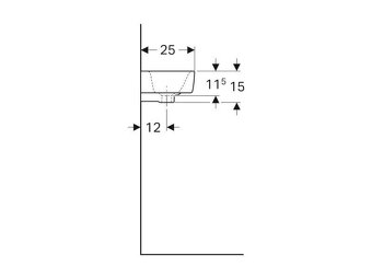 Umyvadlo na WC - Geberit Selnova Compact umývátko 40x25 cm, - 4