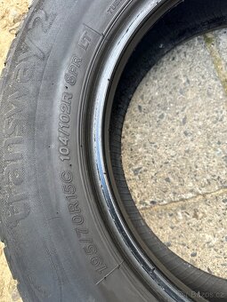 Použité letní pneu: 195/70/R15 c - 4 kusy - 4