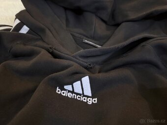 Balenciaga × Adidas Black And Red Hoodie, unisex mikina M - 4