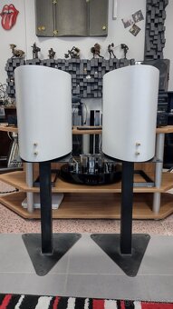 Biele reproduktory + stojany a reprokábel - 4