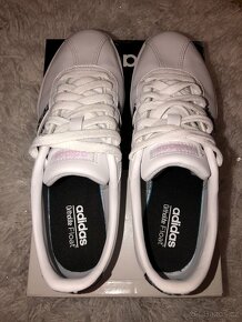 Adidas Court Set Leather Ladies Trainers White/Multi - 4