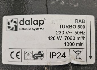 Průmyslový ventilátor Dalap RabTurbo Ø500mm - 7060m3/h (2ks) - 4