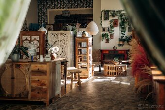 Dřevěný stůl, čtvercová jídelna, malý psací stůl, exotická - 4