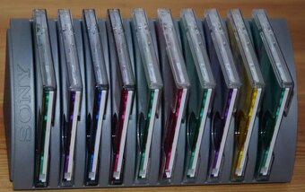 MD minidisk box/stojan na 10x MD minidisc, orig.SONY + media - 4