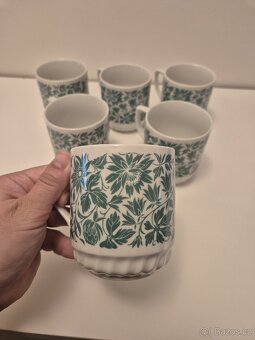 Retro sada hrnečky 6 ks tmavě zelený jetel typ A - 4