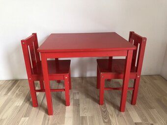 Dětský dřevěný stoleček set  ikea a 2 židle - 4