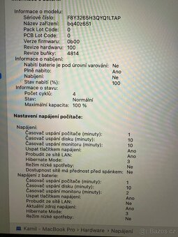 MacBook Pro 14,2", Apple M3, 4 cykly - 4