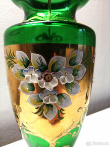 Zelená váza - Novoborské sklo - "21" - 4