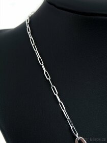 Moderní stříbrný náhrdelník - nový - dárkové balení - - 4