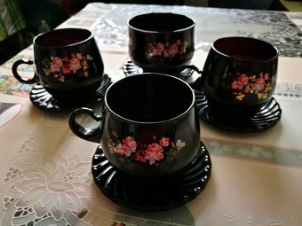 Vintage purple glass šálky - 4