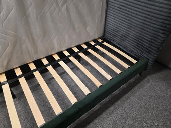 Nová šedozelená postel 180 manšestr komplet - 4