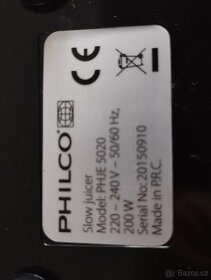 Prodám PHILCO PHJE 5020 šnekový odšťavňovač - 4