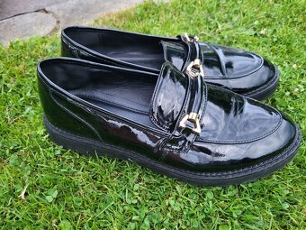MOKASÍNY vel.41 zn.JENNY FAIRY ČERNÉ LESKLÉ MÓDNÍ - 4