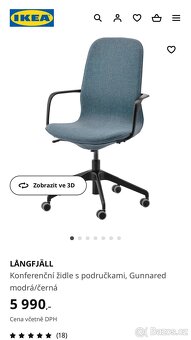 kancelářská židle IKEA Langfjall - šedočerná - 4