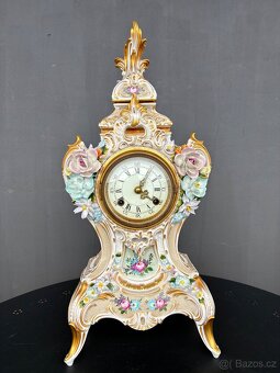 Porcelánové krbové hodiny NĚMECKO - 4