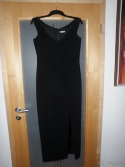 luxusní dlouhé černé šaty - vel. S/M - 4