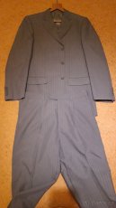 Pánský oblek-šedý s proužkem - 4