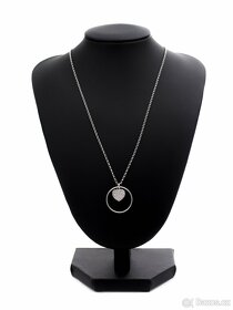 Stříbrný dámský náhrdelník "srdce v kruhu" - nový - dárkové - 4