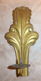 Sklenice těžké sklo desetiboké starožitné a těžítko a svícen - 4