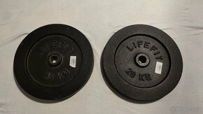 Kotouče Lifefit 2x 20 kg 30 mm + zdarma osa 160cm 25 mm - 4