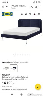Prodám čalouněnou manželskou postel IKEA 180x200cm - 4